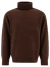 Beams Turtleneck Wool Sweater In Brown
