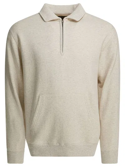 Beams Plus White Cotton Sweatshirt In Neutral