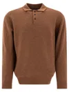 Beams Wool Polo Shirt Polo Shirts Brown In Brown