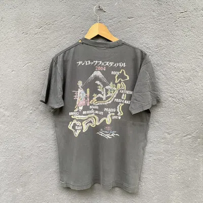 Pre-owned Thrashed Faded Vintage Y2k Beams X Fuji Rock Tee In Faded Black from Grailed