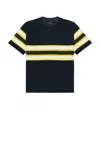 Beams Pocket Tee Stripe Pile In Black