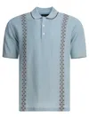 Beams Perforated Polo Shirt Polo Shirts Light Blue In Blue