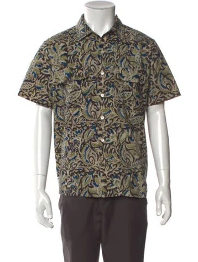 Pre-owned Beams Printed Short Sleeve Shirt In Neutral