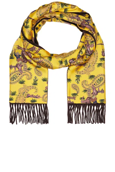 Beams Rev Scarf Cowboy In Yellow & Brown