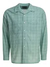 Beams Revere-collar Grid-pattern Shirt In Blue