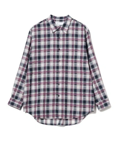 Beams Sheer Plaid Shirt With Modern Fit In Multi
