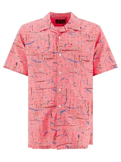 Beams Printed Shirt Shirts Pink