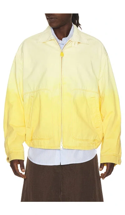 Beams Short Blouson Gradation Print In Yellow