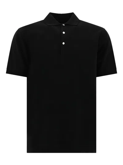 Beams Short-sleeve Cotton Polo Shirt In Black
