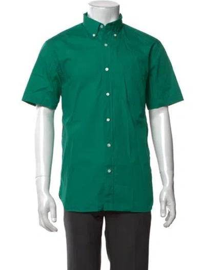 Pre-owned Beams Short Sleeve Dress Shirt In Green