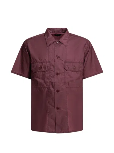Beams Mil Sht Casual Shirt Chest Pockets In Burgundy