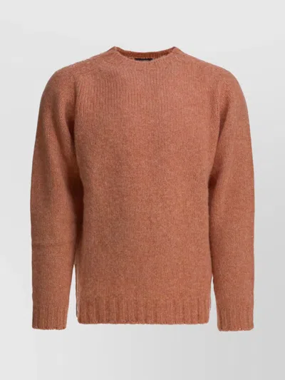 BEAMS SOFT KNITWEAR WITH RIBBED CUFFS AND HEM