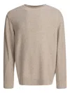 Beams Plus Round Neck Roll Sweater In Gray