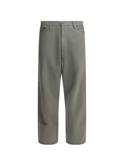 Beams Straight-leg Workwear Cotton Trousers In Gray