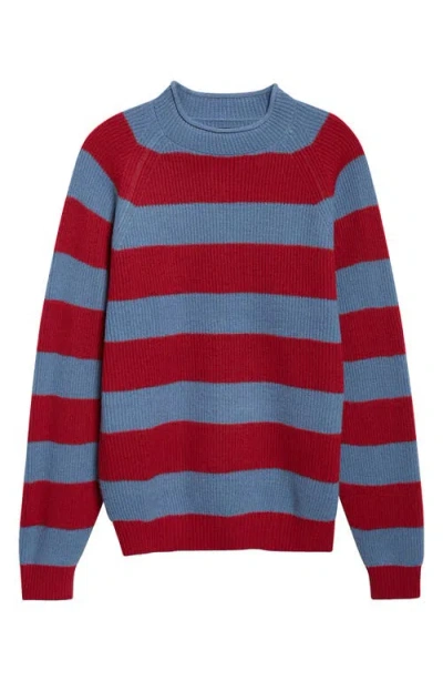 Beams Stripe Roll Neck Rib Sweater In Multi