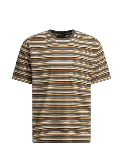 Beams Striped Chest-pocket T-shirt In Multi