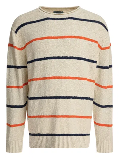 BEAMS STRIPED COTTON-BLEND SWEATER