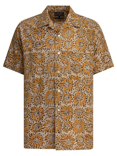Beams Sun Flower Shirts Yellow In Brown