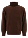Beams Turtleneck Wool Sweater In Brown