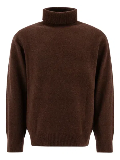 Beams Turtleneck Wool Sweater In Brown