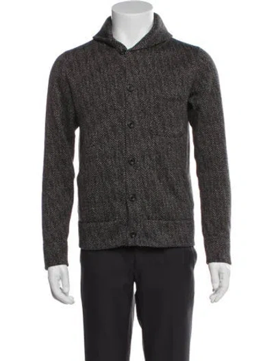 Pre-owned Beams Tweed Pattern Peacoat In Gray