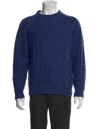 Pre-owned Beams Wool Crew Neck Pullover In Blue