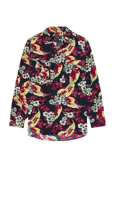 BEAMS WORK CLASSIC FIT CORDUROY DISCHARGE PRINT