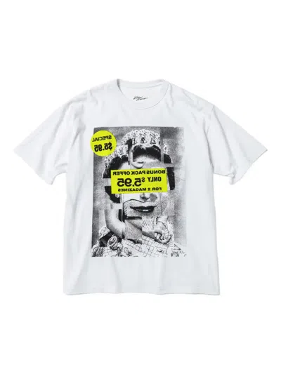 Beams X Ln-cc Graphic-print Short-sleeve T-shirt In White