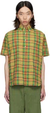 Beams Yellow & Green Bd Pullover Madras Shirt In Green65