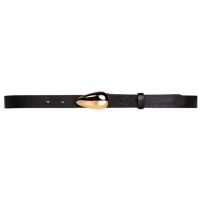 Bean Belt In Black Leather/gold