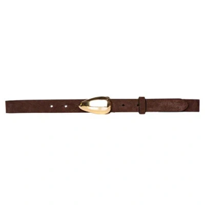 Bean Belt In Brown Suede/gold