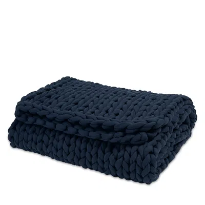 Bearaby Bearby Cotton Napper Knitted Weighted Blanket, 10lbs In Blue