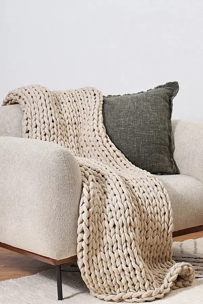 Bearaby Cotton Knitted Weighted Blanket In Driftwood At Urban Outfitters