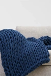Bearaby Cotton Knitted Weighted Blanket In Midnight Blue At Urban Outfitters