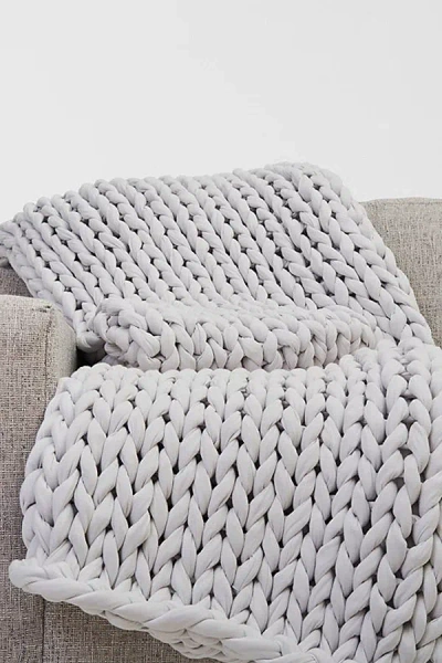 Bearaby Cotton Knitted Weighted Blanket In Moonstone Grey At Urban Outfitters