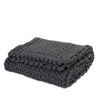Bearaby Cotton Napper Knitted Weighted Blanket, 15lbs In Gray