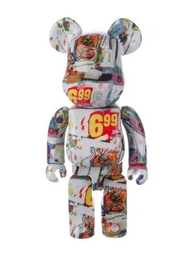 Pre-owned Bearbrick Andy Warhol X Jean-michel Basquiat #4 400% Figure In White