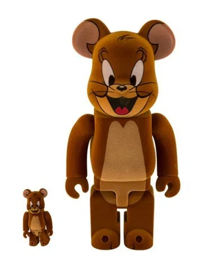 Pre-owned Bearbrick Tom And Jerry: Jerry Flocky 100% & 400% Figure Set In Brown