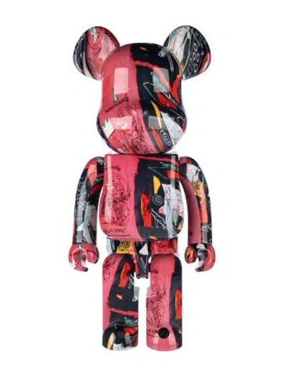 Pre-owned Bearbrick X Andy Warhol X Jean-michel Basquiat #1 1000% Figure In Blue