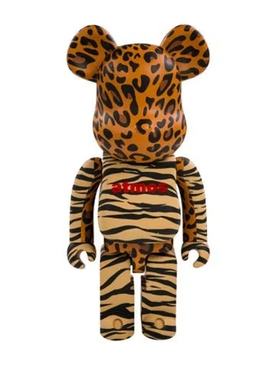Pre-owned Bearbrick X Atmos Animal Print 1000% Figurine In Orange