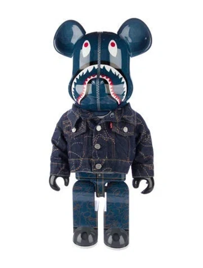 Pre-owned Bearbrick X Bape X Levi's 1000% Figure In Blue