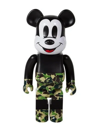 Pre-owned Bearbrick X Bape X Mickey Mouse 1000% Figure - 90th Anniversary In Multi