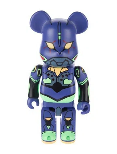 Pre-owned Bearbrick X Evangelion Unit-01 New Paint 400% Collectible Figure In Blue