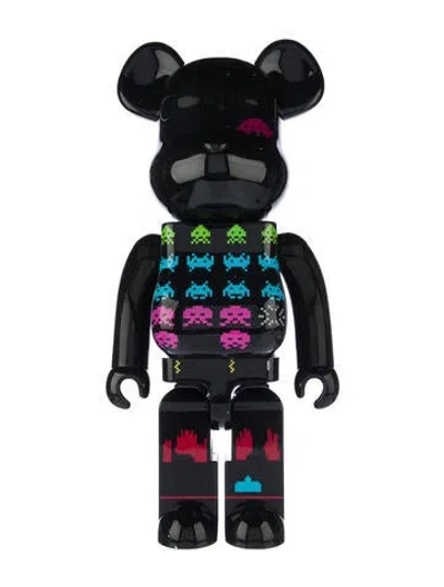Pre-owned Bearbrick X Space Invaders 1000% Figure In Black