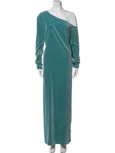 Pre-owned Beare Park One-shoulder Long Dress In Blue