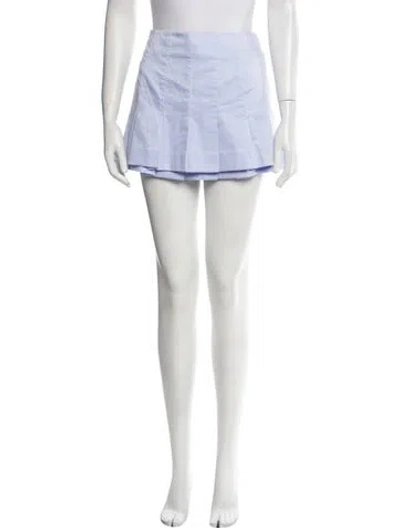 Pre-owned Beare Park Pleated Accents Mini Skirt W/ Tags In Blue