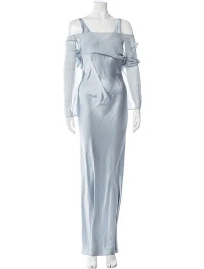 Pre-owned Beare Park Silk Long Dress In Blue