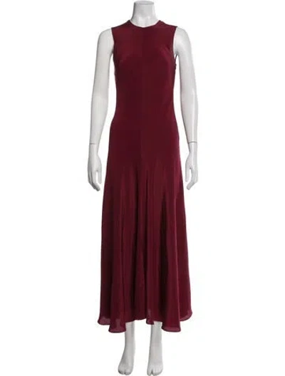 Pre-owned Beare Park Silk Long Dress In Red