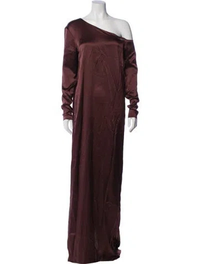 Pre-owned Beare Park Silk Long Dress W/ Tags In Burgundy
