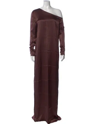 Pre-owned Beare Park Silk Long Dress W/ Tags In Burgundy